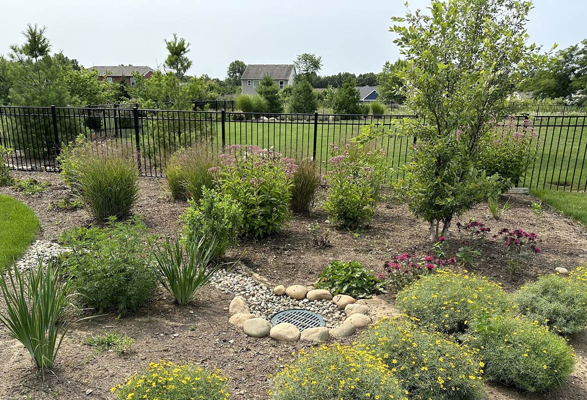 garden area with rock and plantings